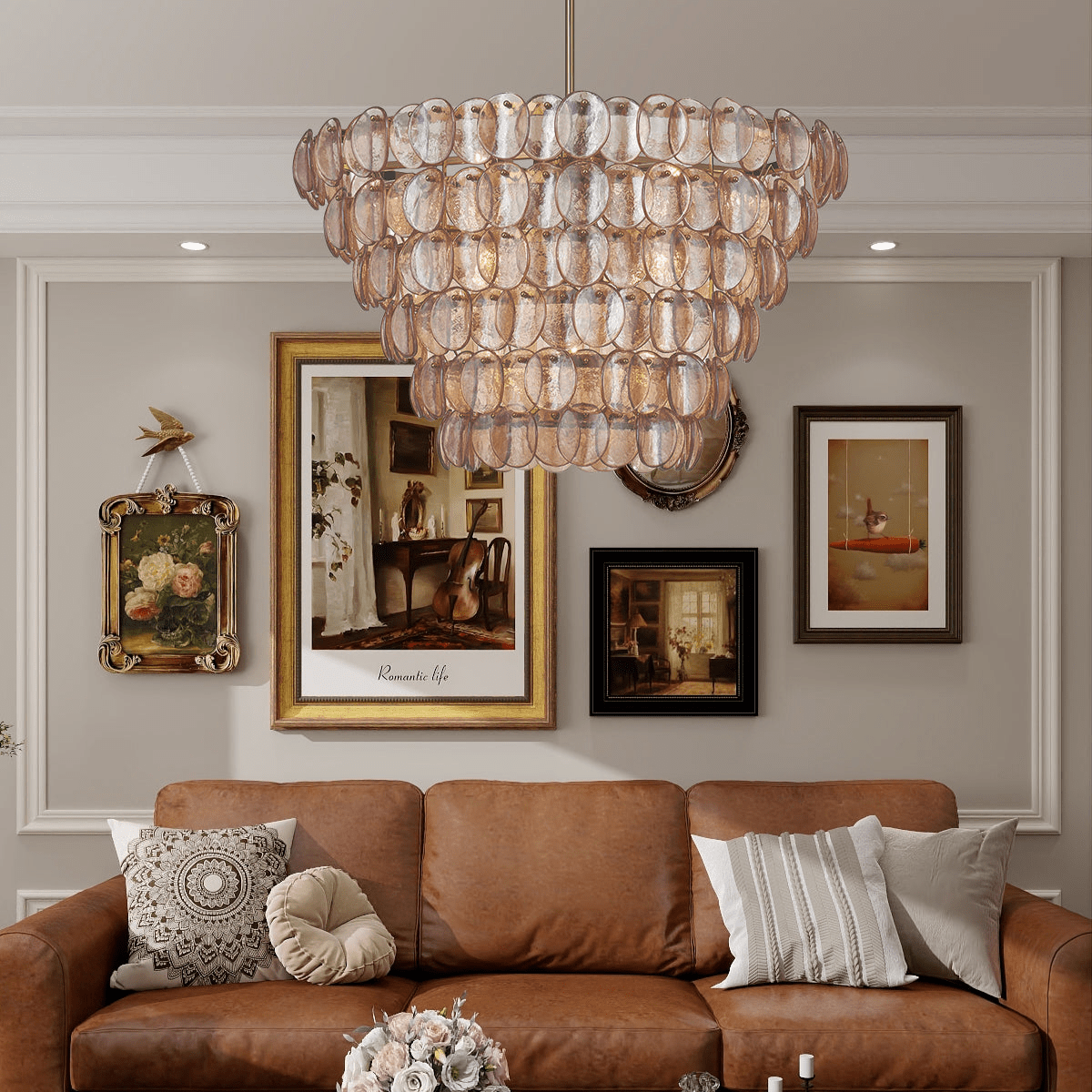 Ferrowora Glass Chandelier-Moonnatur