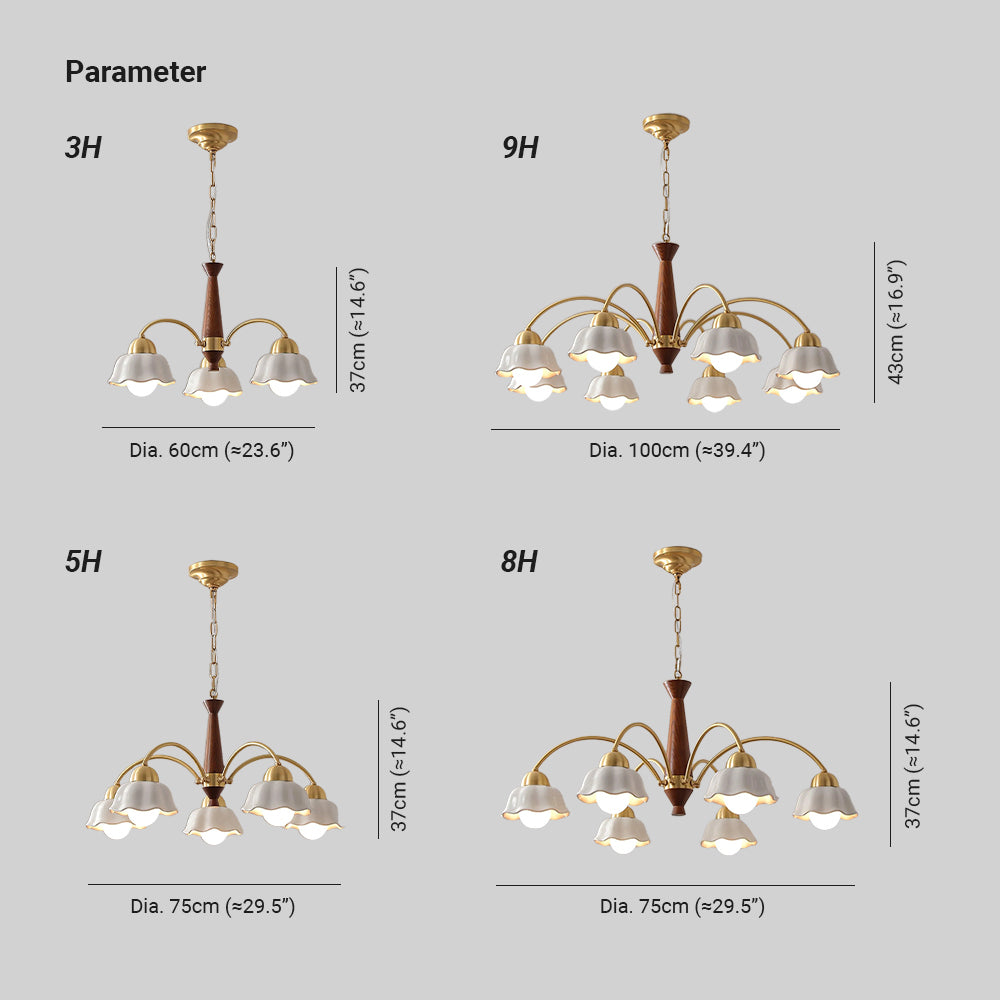 Rardendale Ceramic Chandelier-Moonnatur