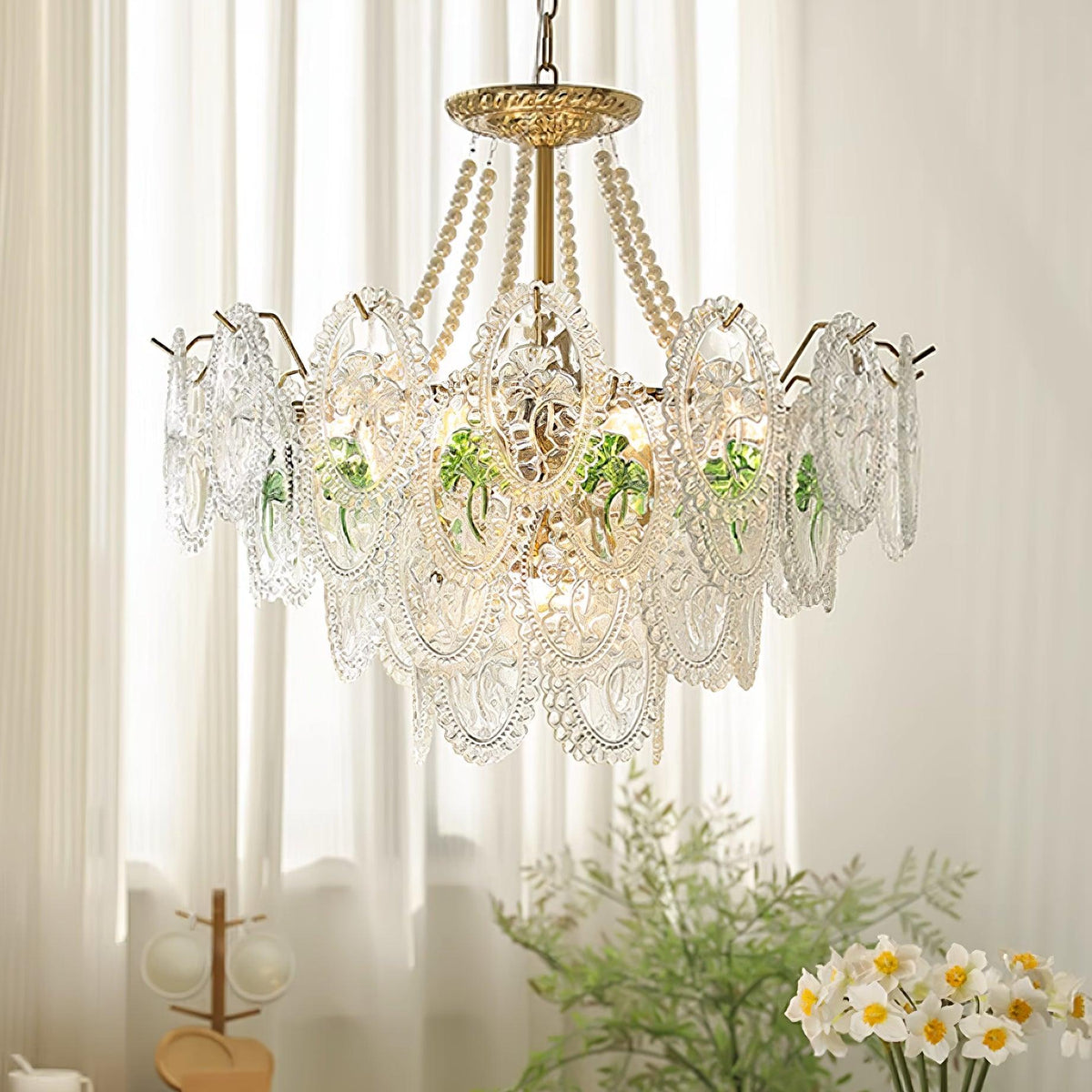 Whitenwynne Glass Chandelier-Moonnatur