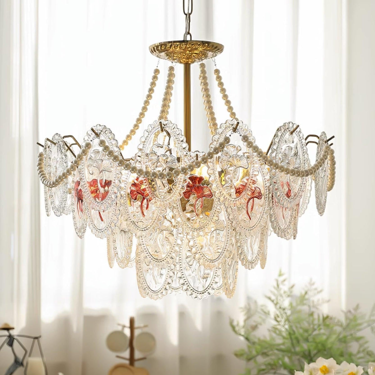 Whitenwynne Glass Chandelier-Moonnatur