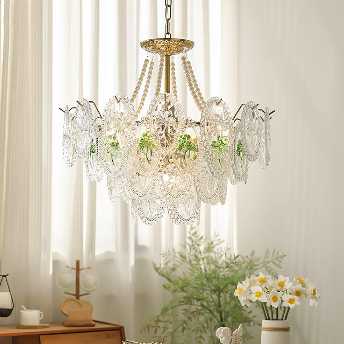 Whitenwynne Glass Chandelier-Moonnatur