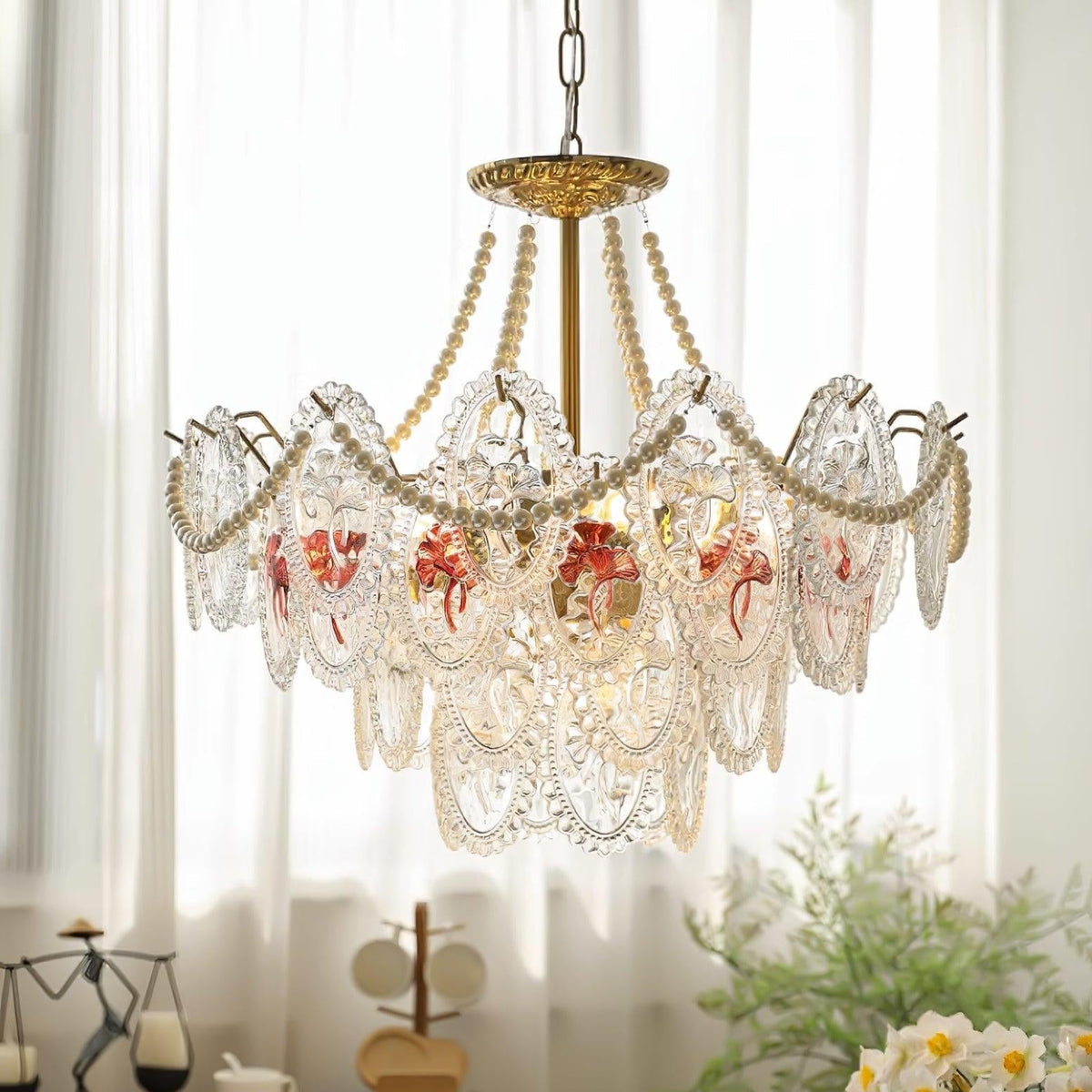 Whitenwynne Glass Chandelier-Moonnatur