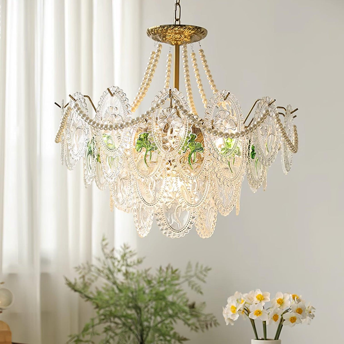 Whitenwynne Glass Chandelier-Moonnatur