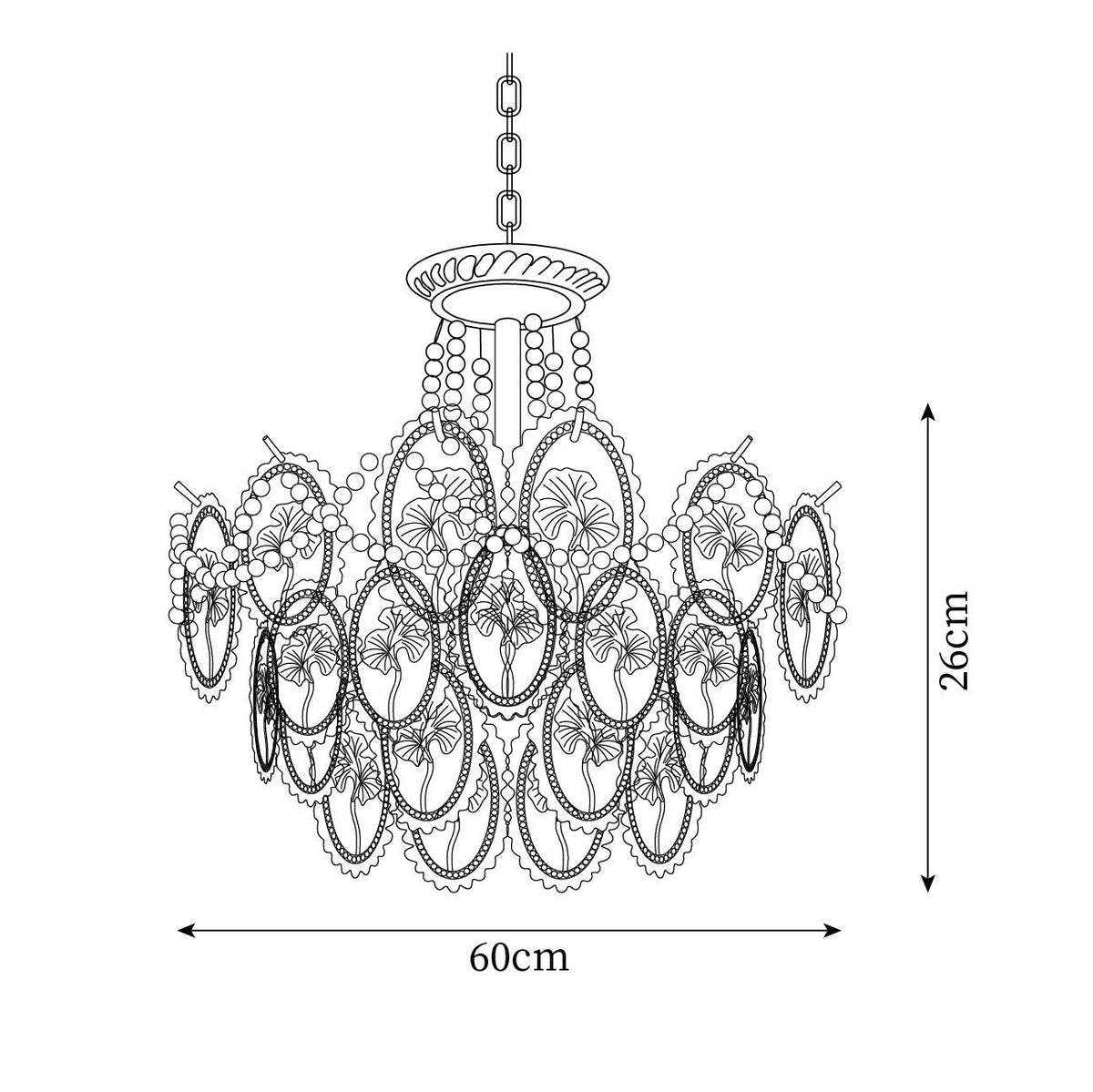 Whitenwynne Glass Chandelier-Moonnatur