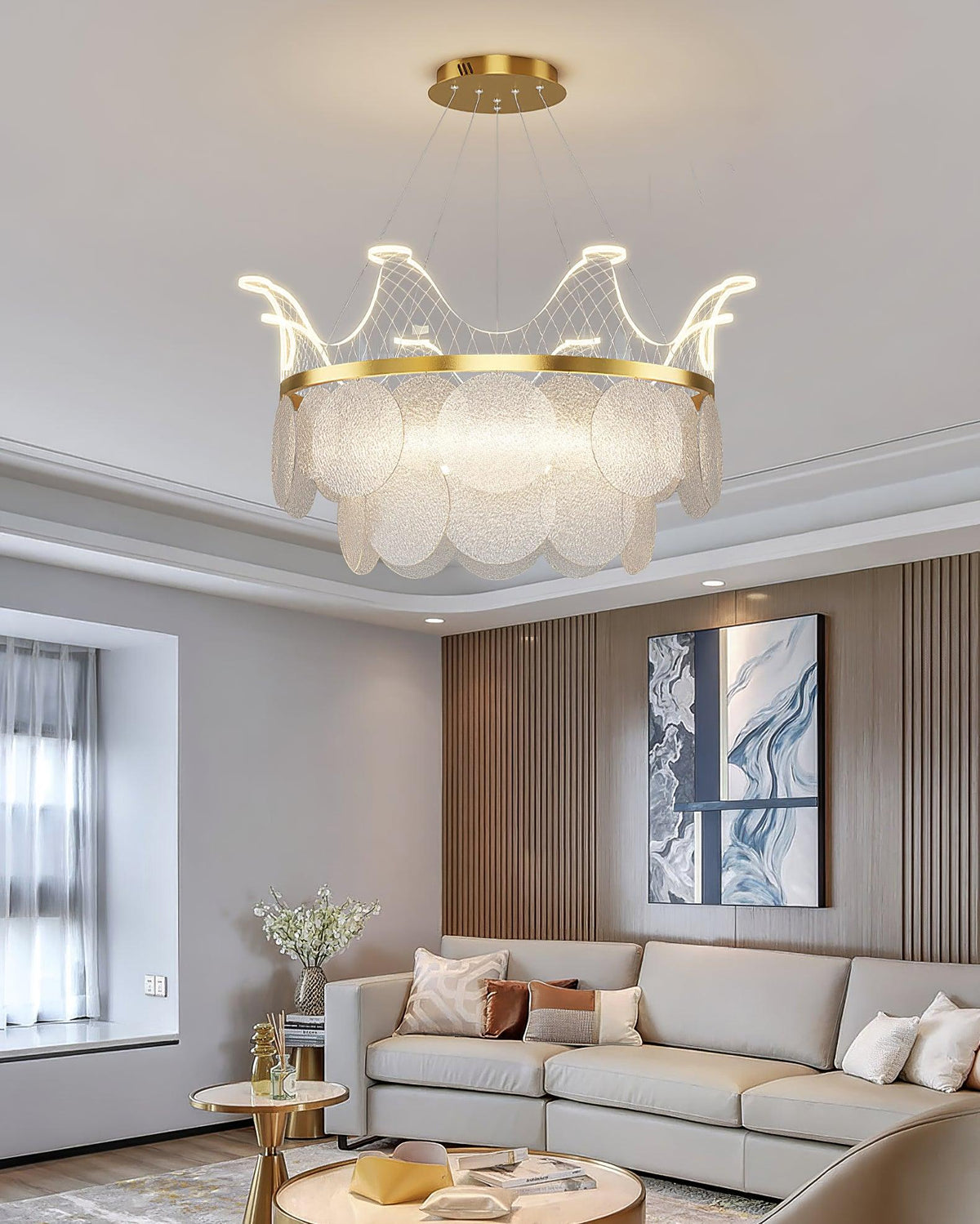 Wardenenora Acrylic Chandelier-Moonnatur