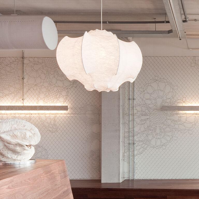 Grevenna Cocoon Silk Pendant Light-Moonnatur