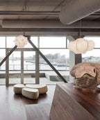 Grevenna Cocoon Silk Pendant Light-Moonnatur
