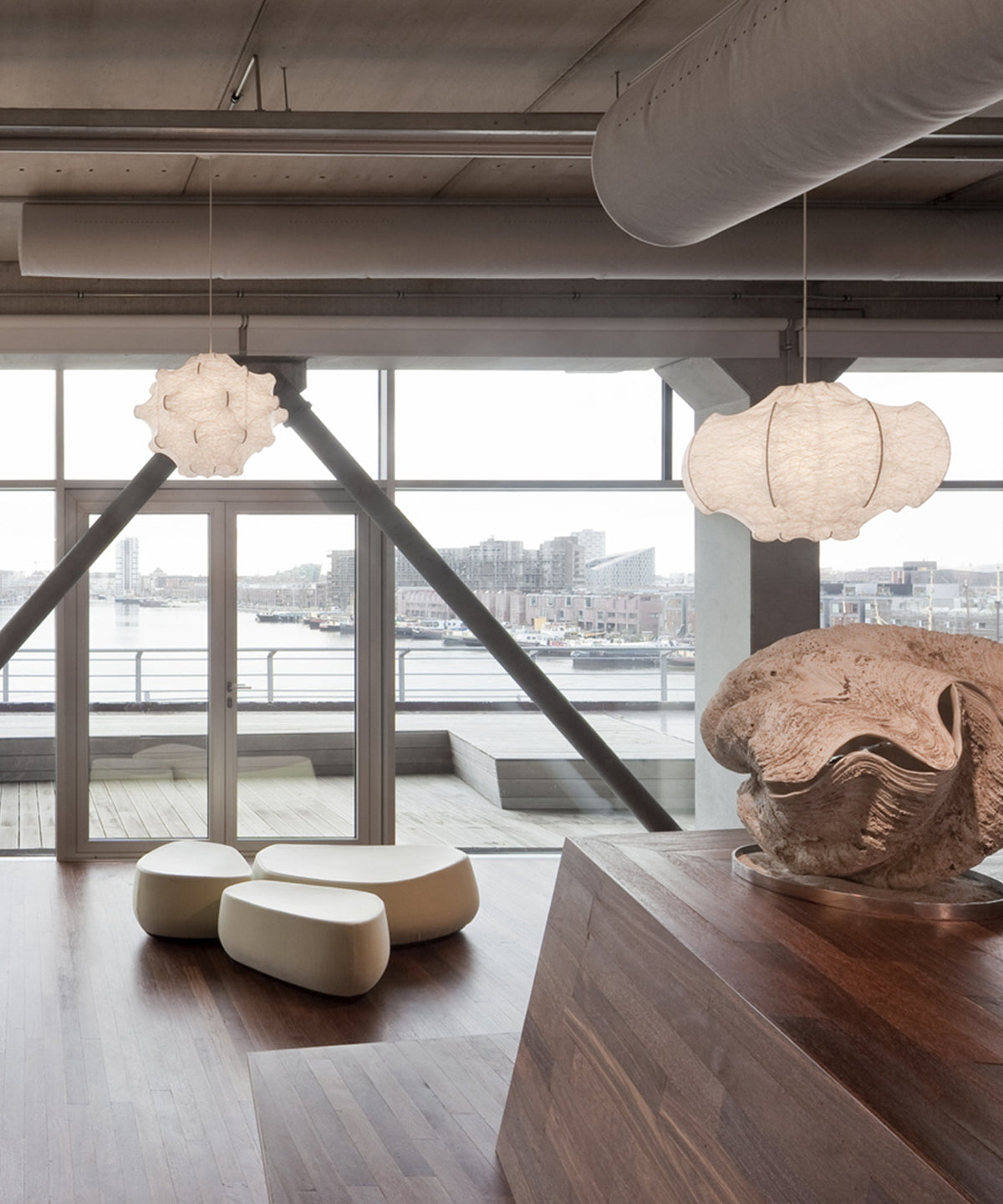 Grevenna Cocoon Silk Pendant Light-Moonnatur