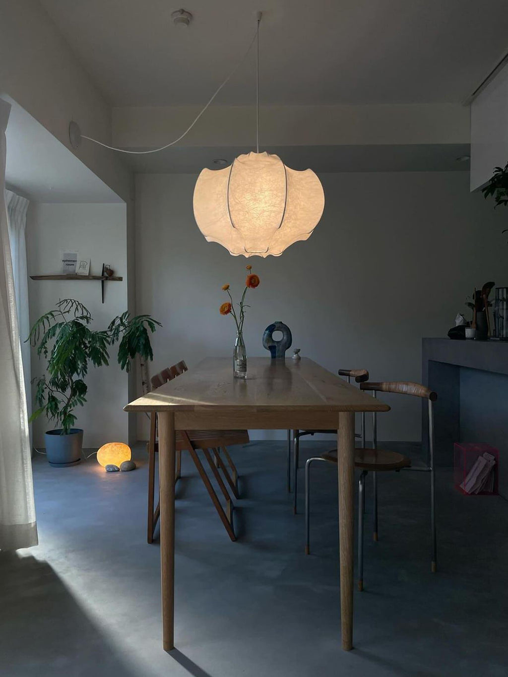 Grevenna Cocoon Silk Pendant Light-Moonnatur