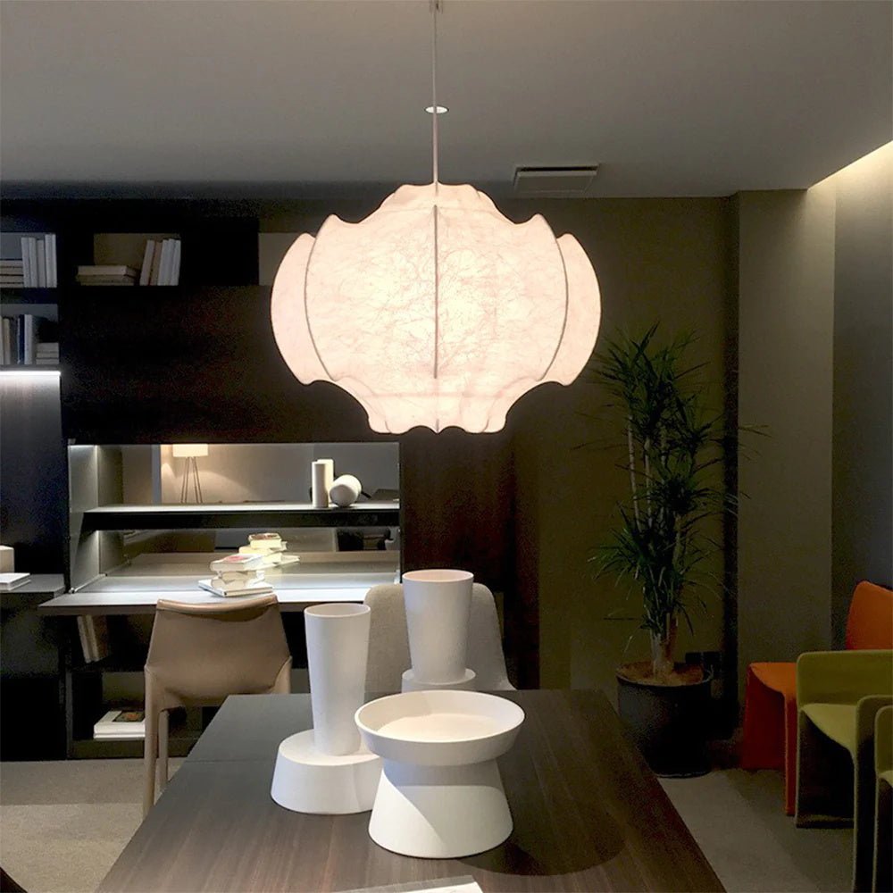 Grevenna Cocoon Silk Pendant Light-Moonnatur