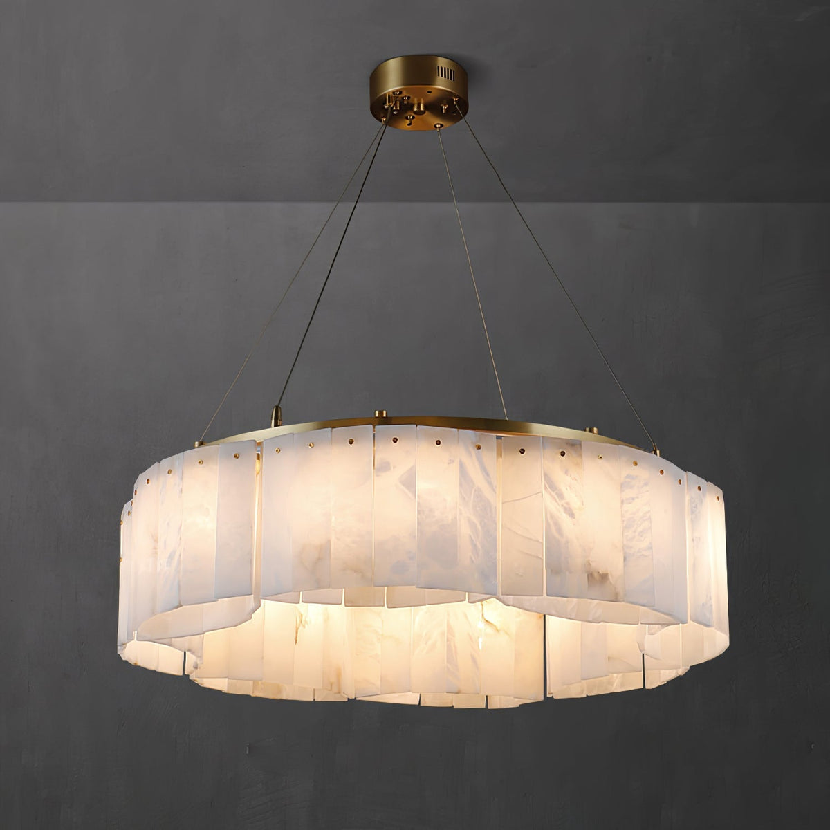 Langrenfern Alabaster Chandelier-Moonnatur