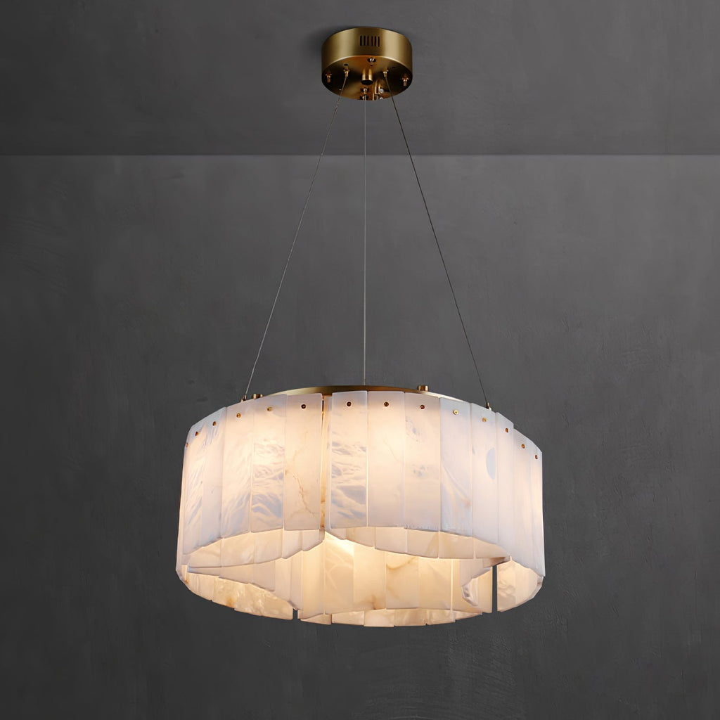 Langrenfern Alabaster Chandelier-Moonnatur