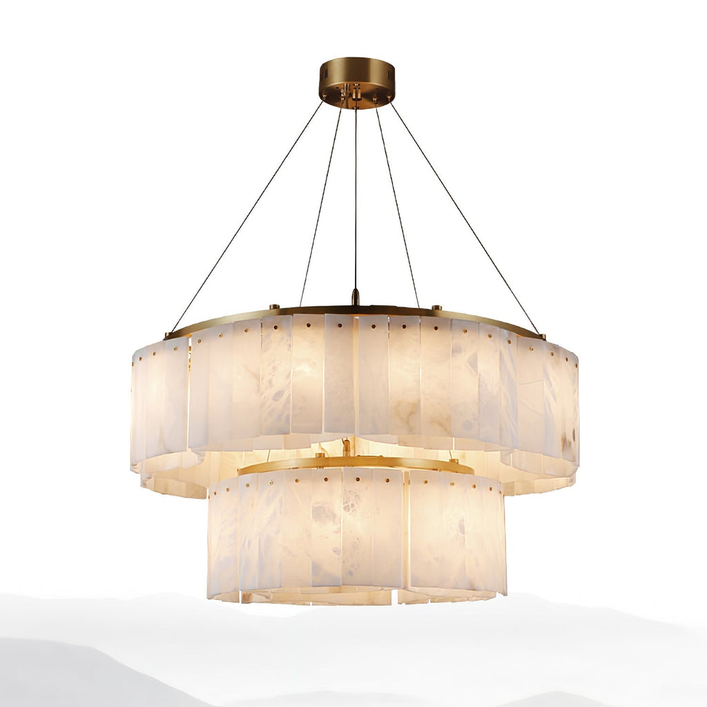 Langrenfern Alabaster Chandelier-Moonnatur