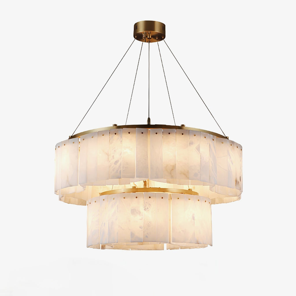 Langrenfern Alabaster Chandelier-Moonnatur