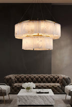 Langrenfern Alabaster Chandelier-Moonnatur