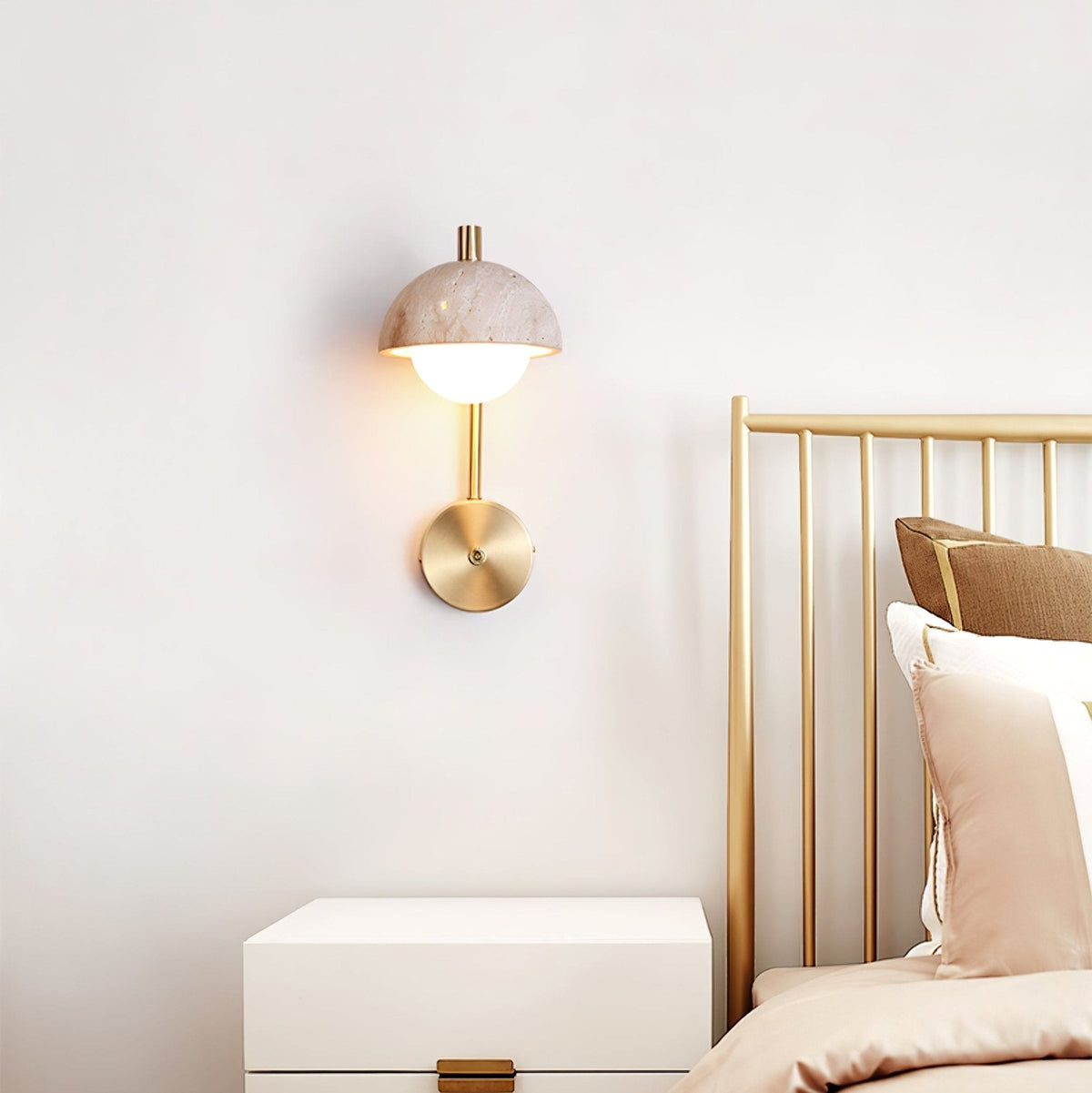 Glenelle Travertine Wall Light-Moonnatur