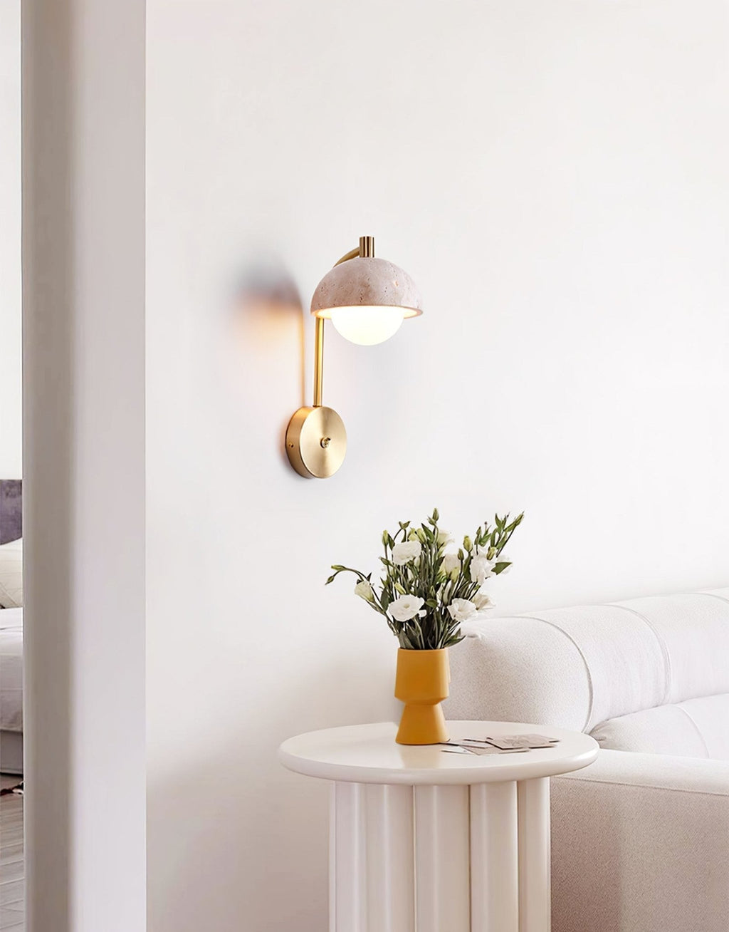 Glenelle Travertine Wall Light-Moonnatur
