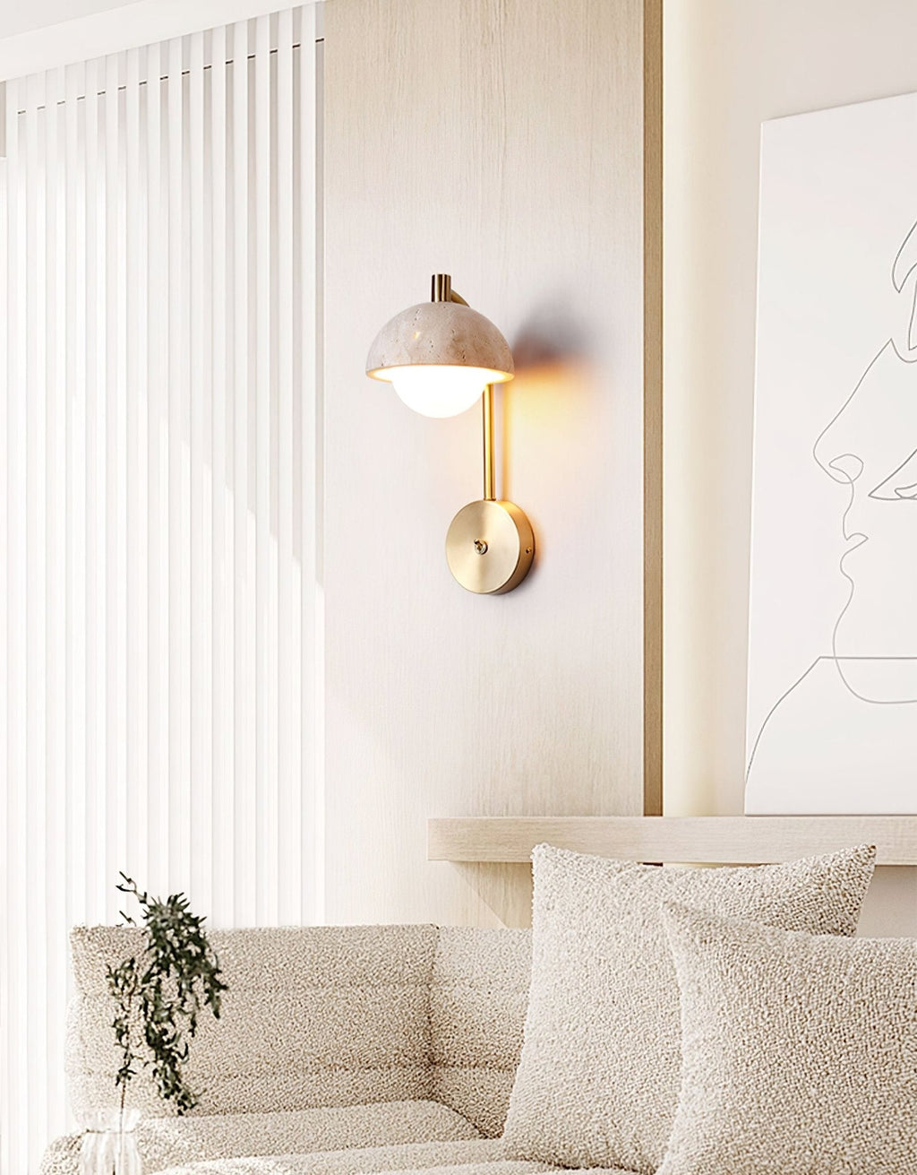 Glenelle Travertine Wall Light-Moonnatur