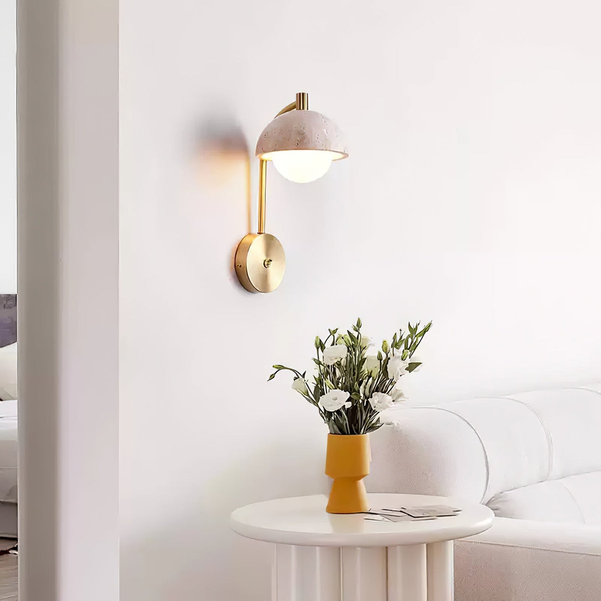 Glenelle Travertine Wall Light-Moonnatur