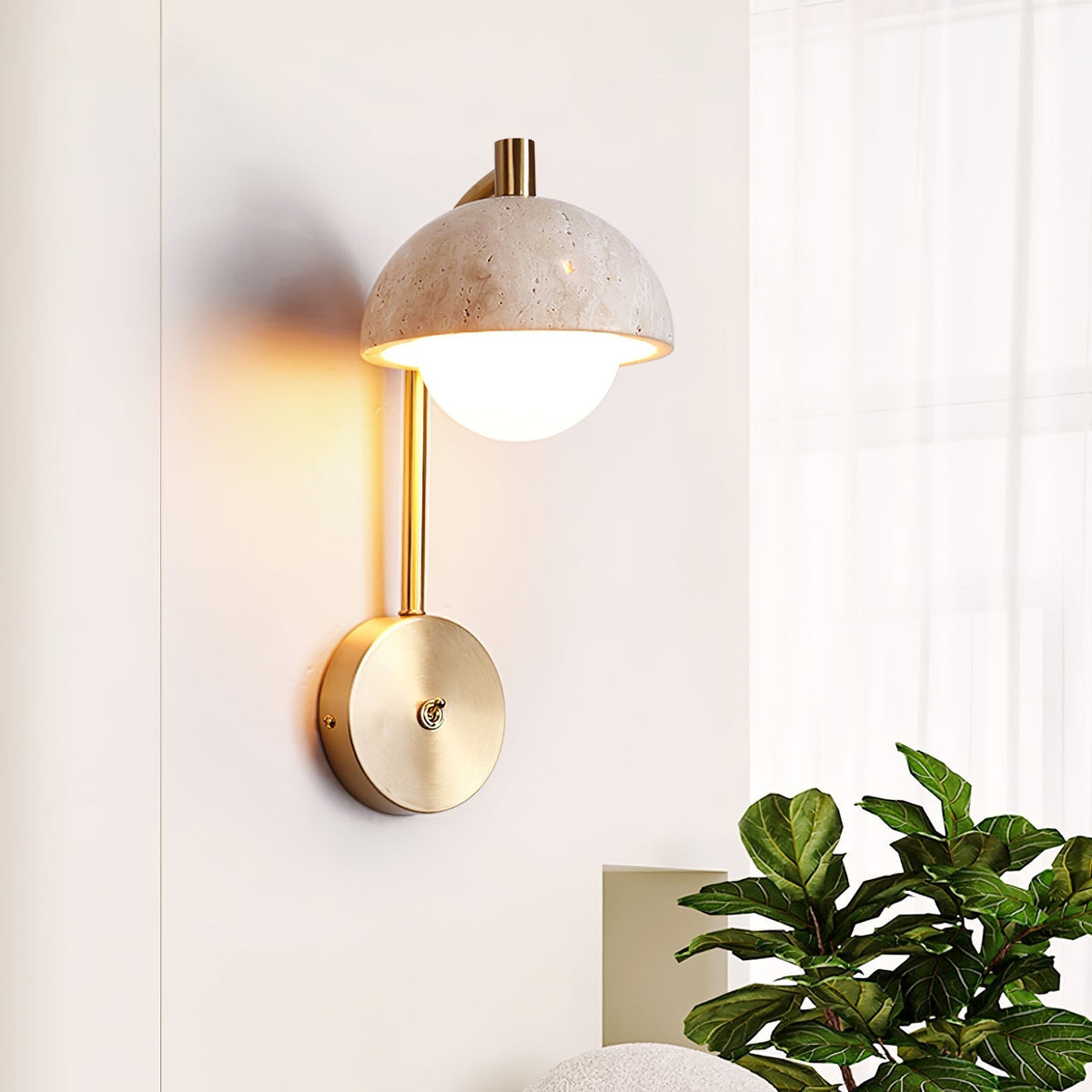 Glenelle Travertine Wall Light-Moonnatur
