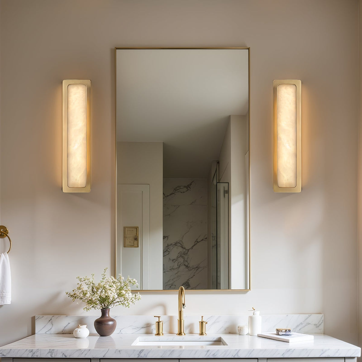 Enverorie Alabaster Wall Light-Moonnatur