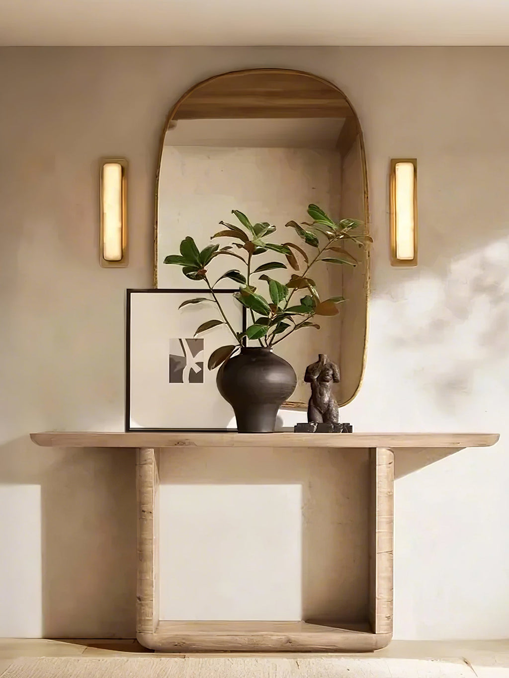 Enverorie Alabaster Wall Light-Moonnatur
