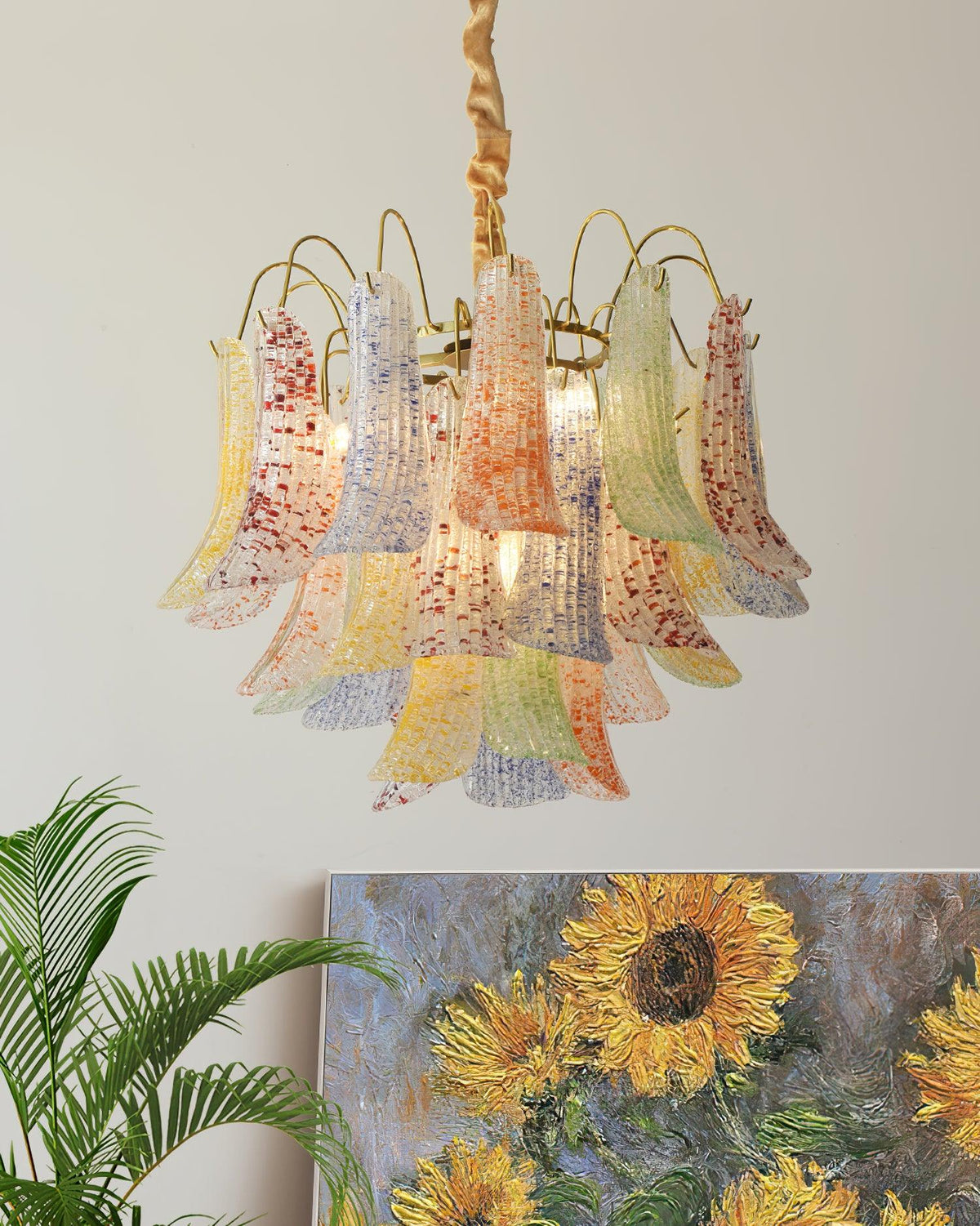 Ordelwynne Glass Chandelier-Moonnatur