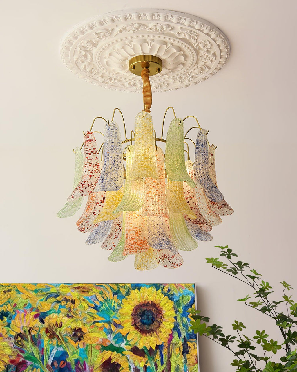 Ordelwynne Glass Chandelier-Moonnatur