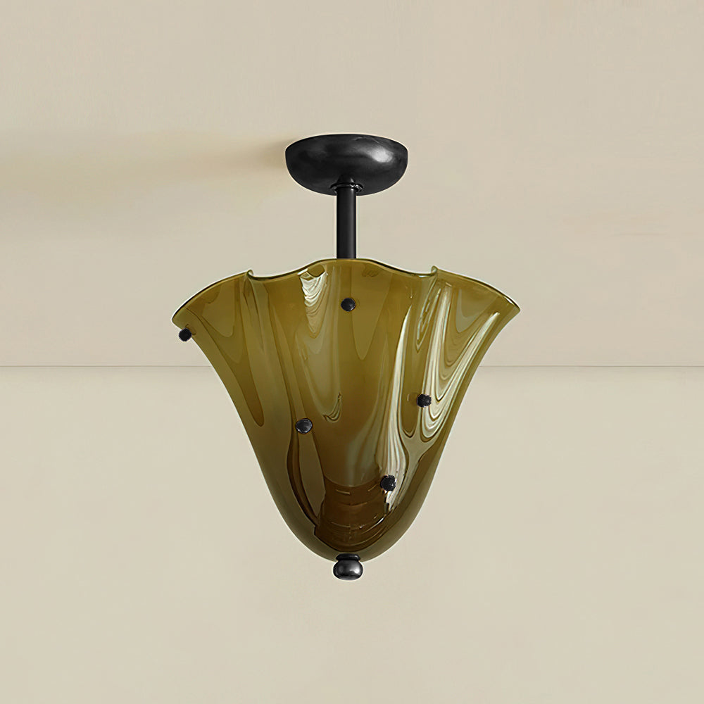 Laderrose Glass Ceiling Light-Moonnatur