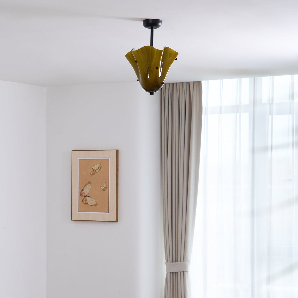 Laderrose Glass Ceiling Light-Moonnatur