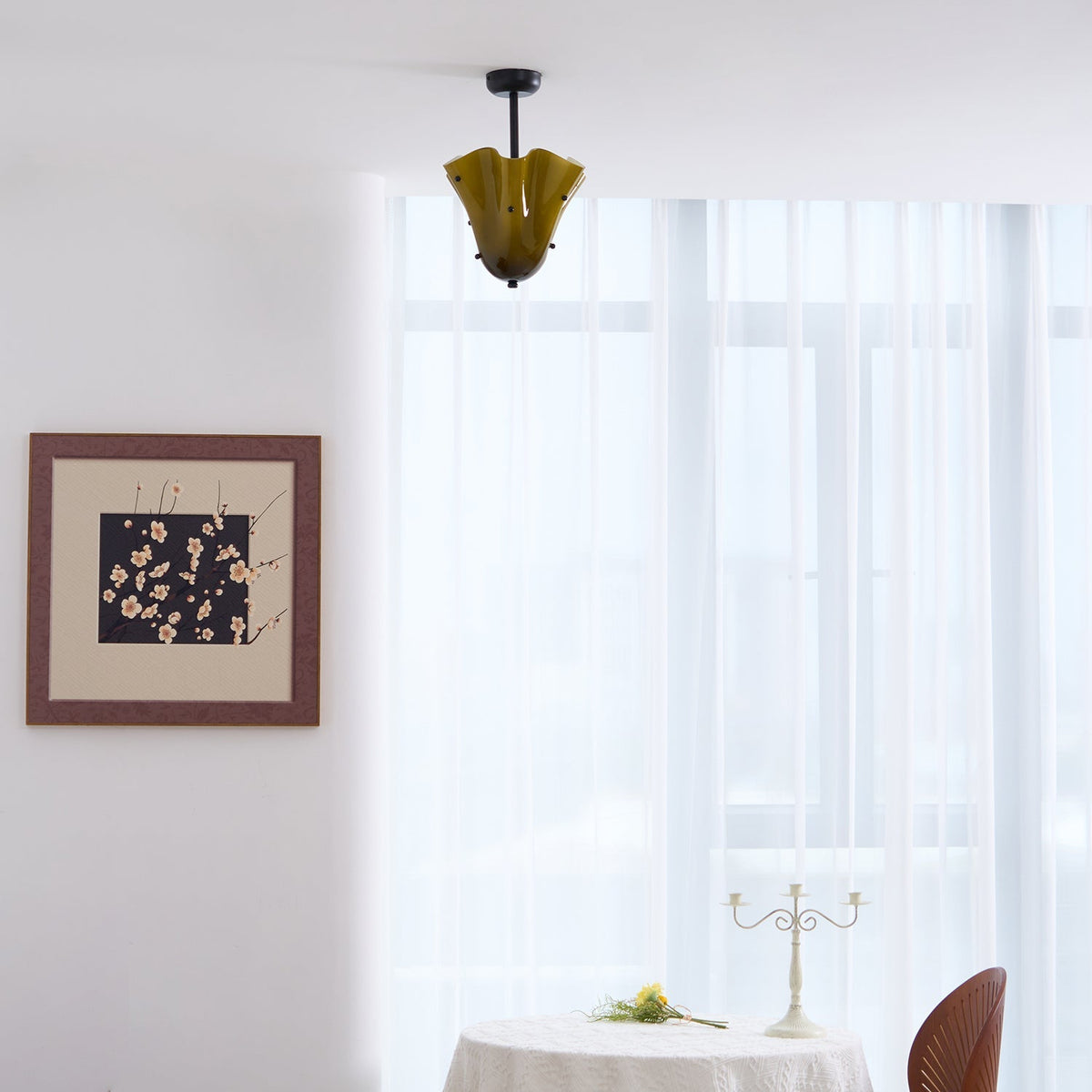 Laderrose Glass Ceiling Light-Moonnatur