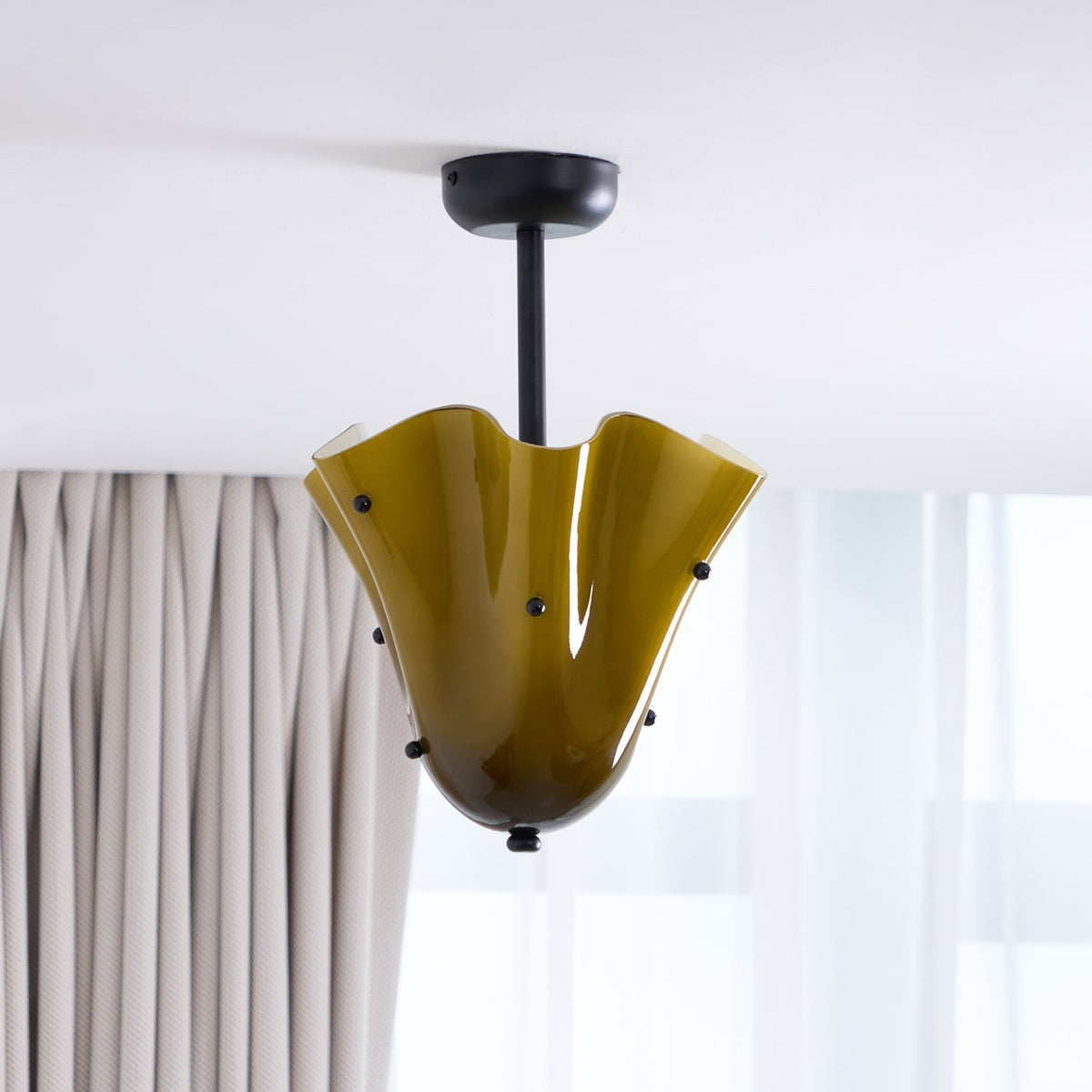 Laderrose Glass Ceiling Light-Moonnatur