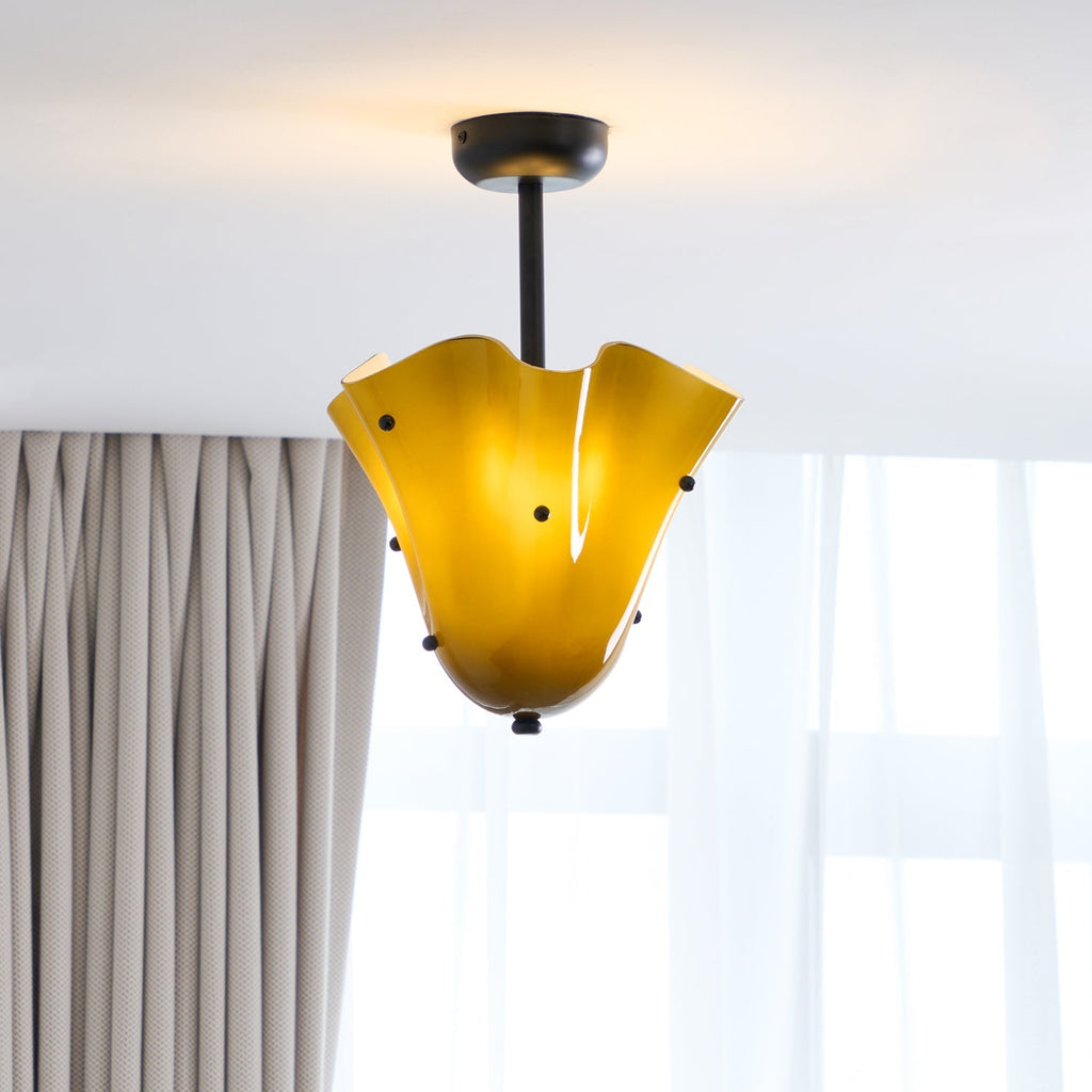 Laderrose Glass Ceiling Light-Moonnatur