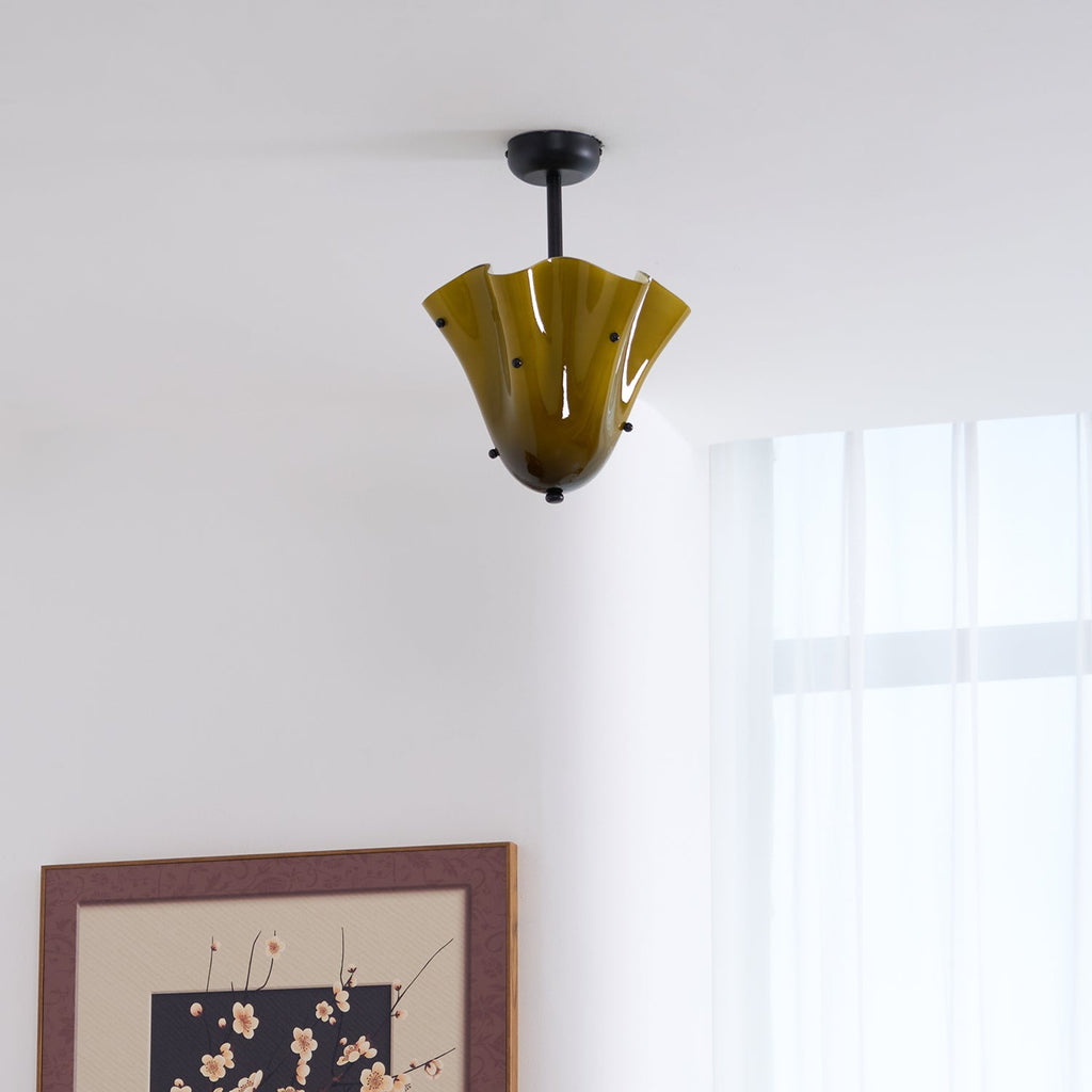 Laderrose Glass Ceiling Light-Moonnatur