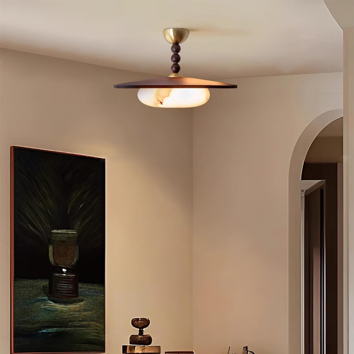 Renverden Imitation Alabaster Ceiling Light-Moonnatur