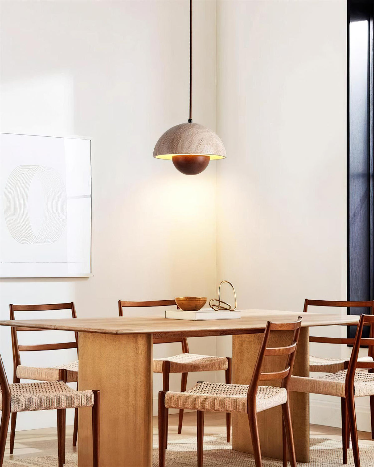 Meldenenna Travertine Pendant Light-Moonnatur