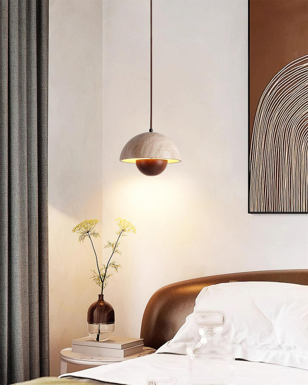 Meldenenna Travertine Pendant Light-Moonnatur