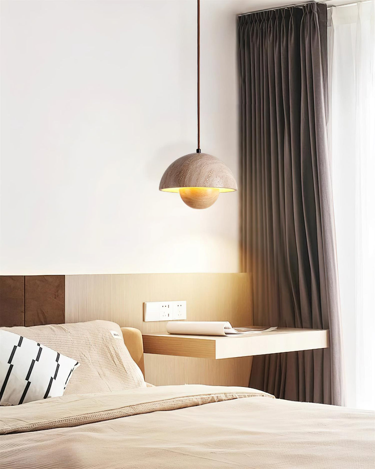 Meldenenna Travertine Pendant Light-Moonnatur