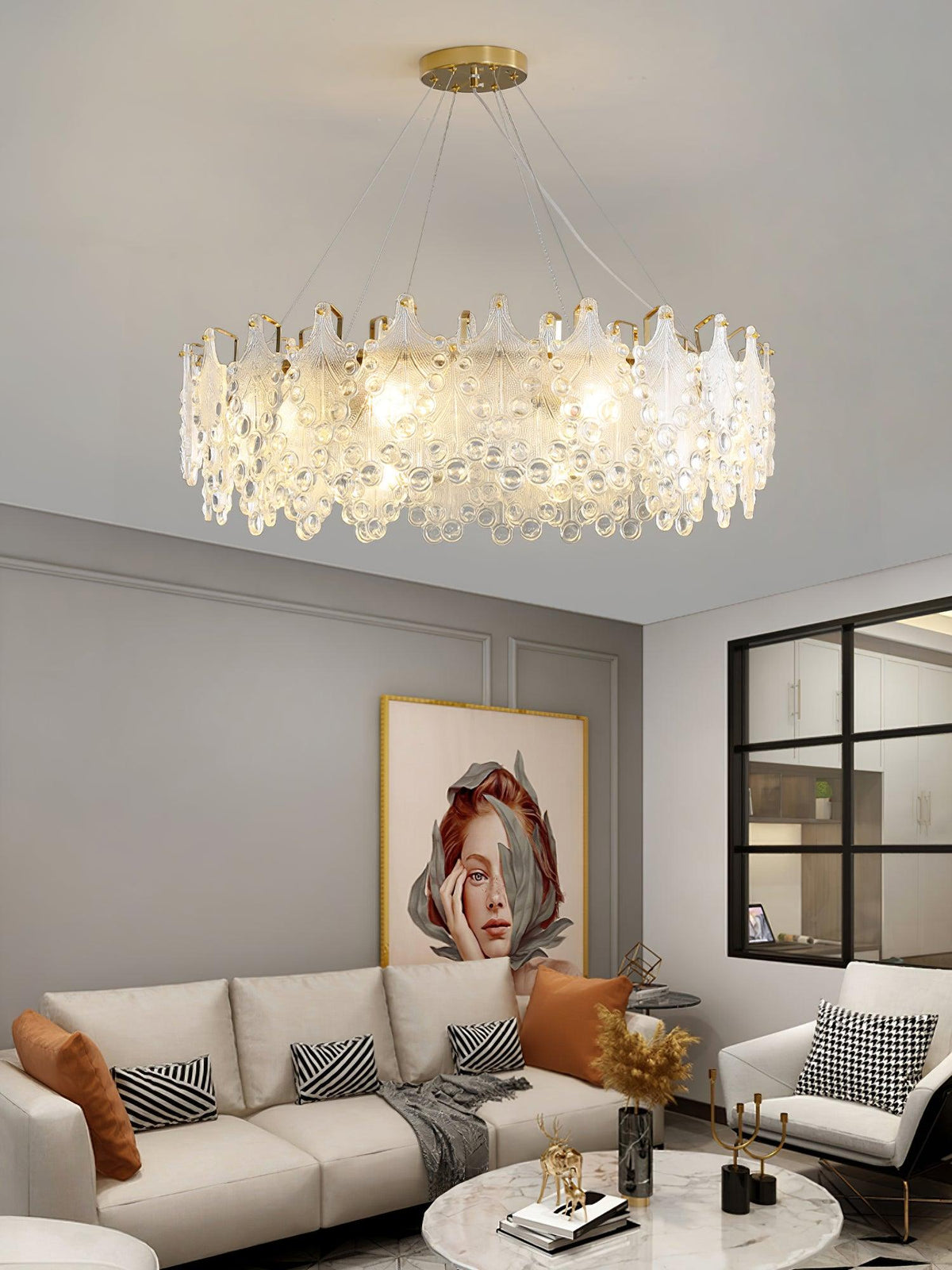 Sorrelenelle Glass Chandelier-Moonnatur