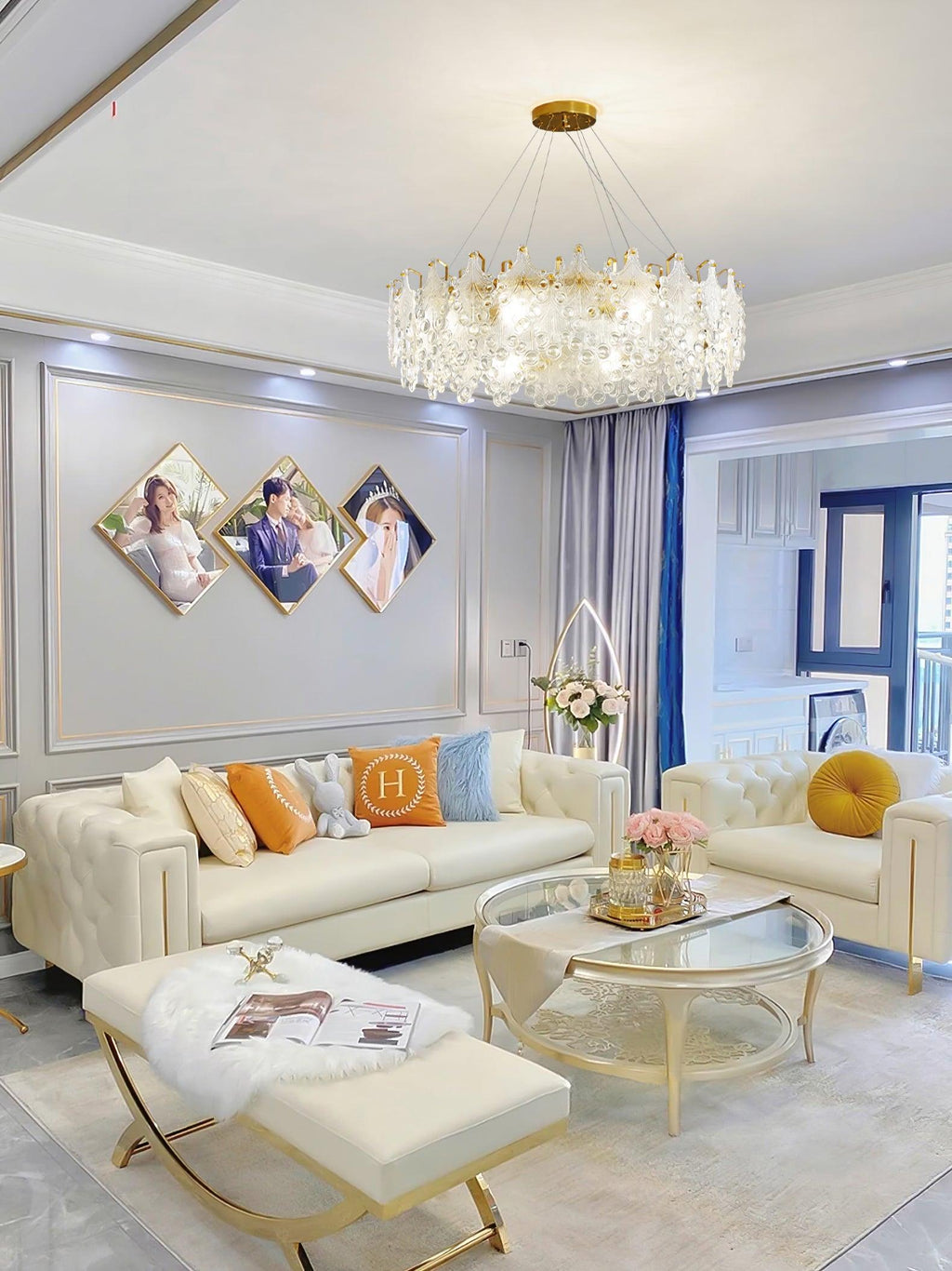Sorrelenelle Glass Chandelier-Moonnatur