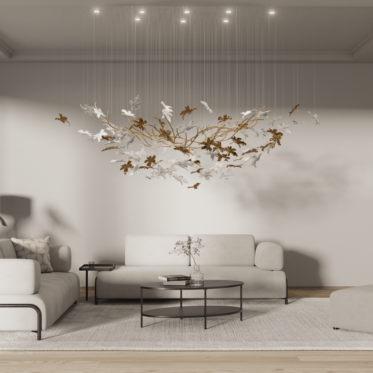 Tavora Glass Chandelier-Moonnatur