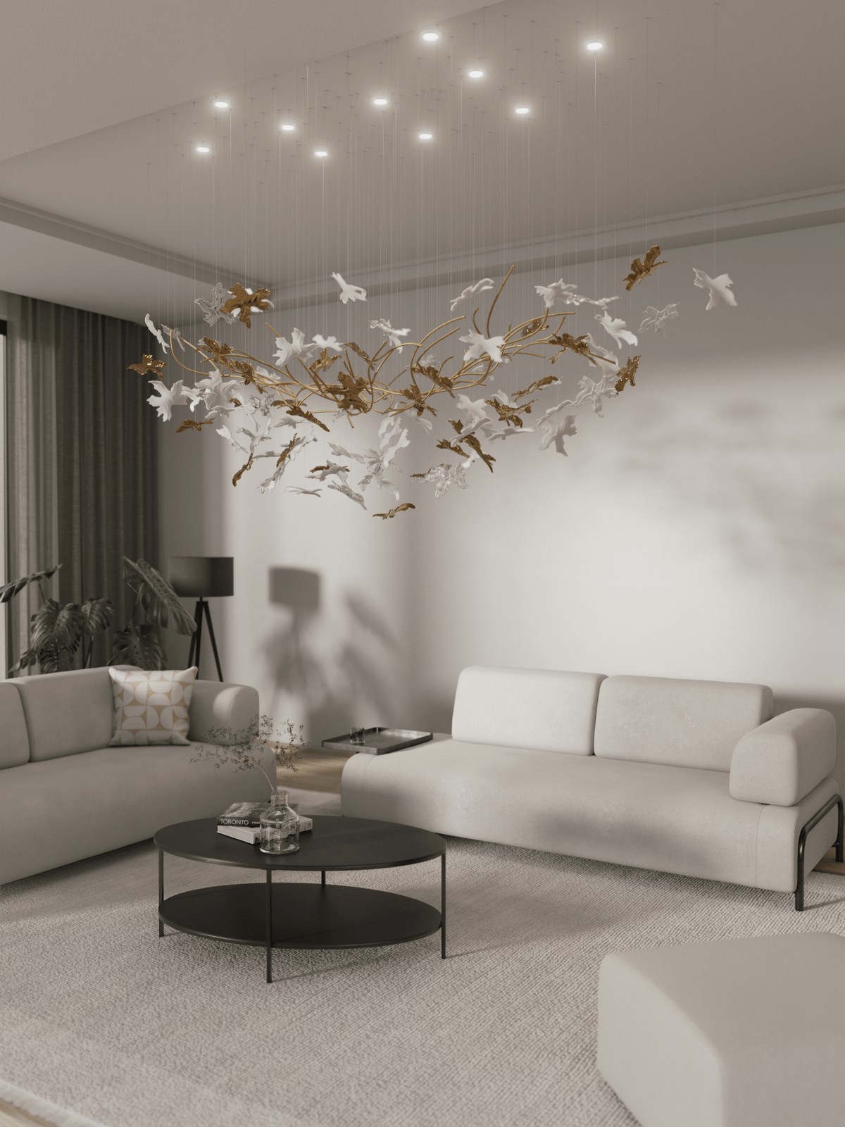 Tavora Glass Chandelier-Moonnatur
