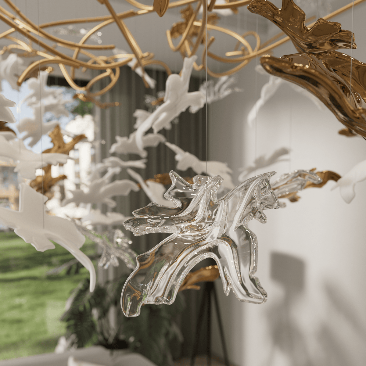 Tavora Glass Chandelier-Moonnatur