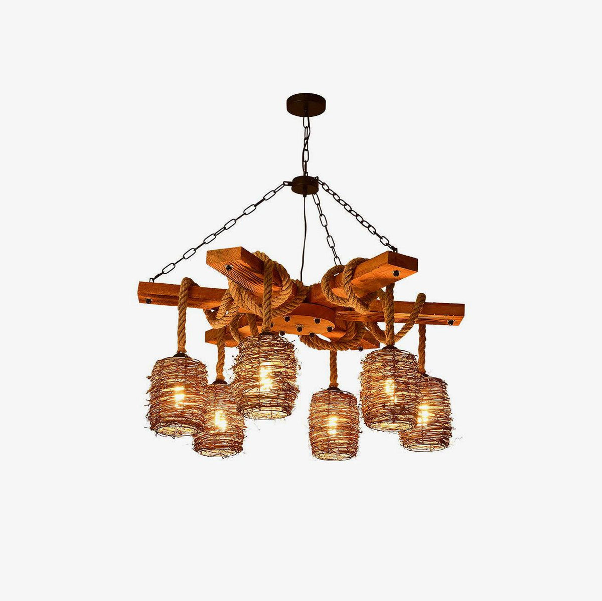 Orenva Rattan Chandelier-Moonnatur