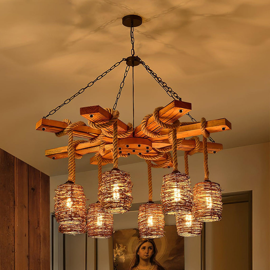 Orenva Rattan Chandelier-Moonnatur