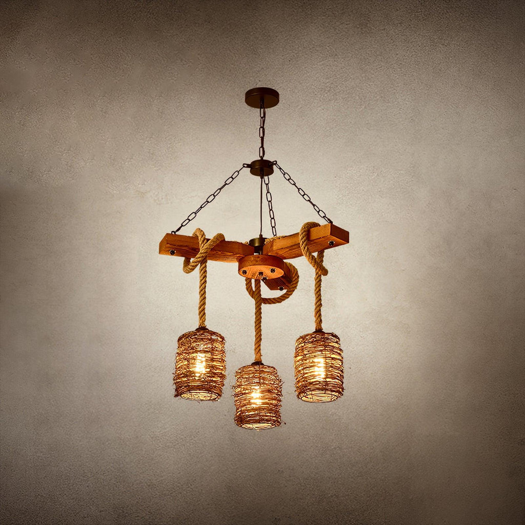 Orenva Rattan Chandelier-Moonnatur