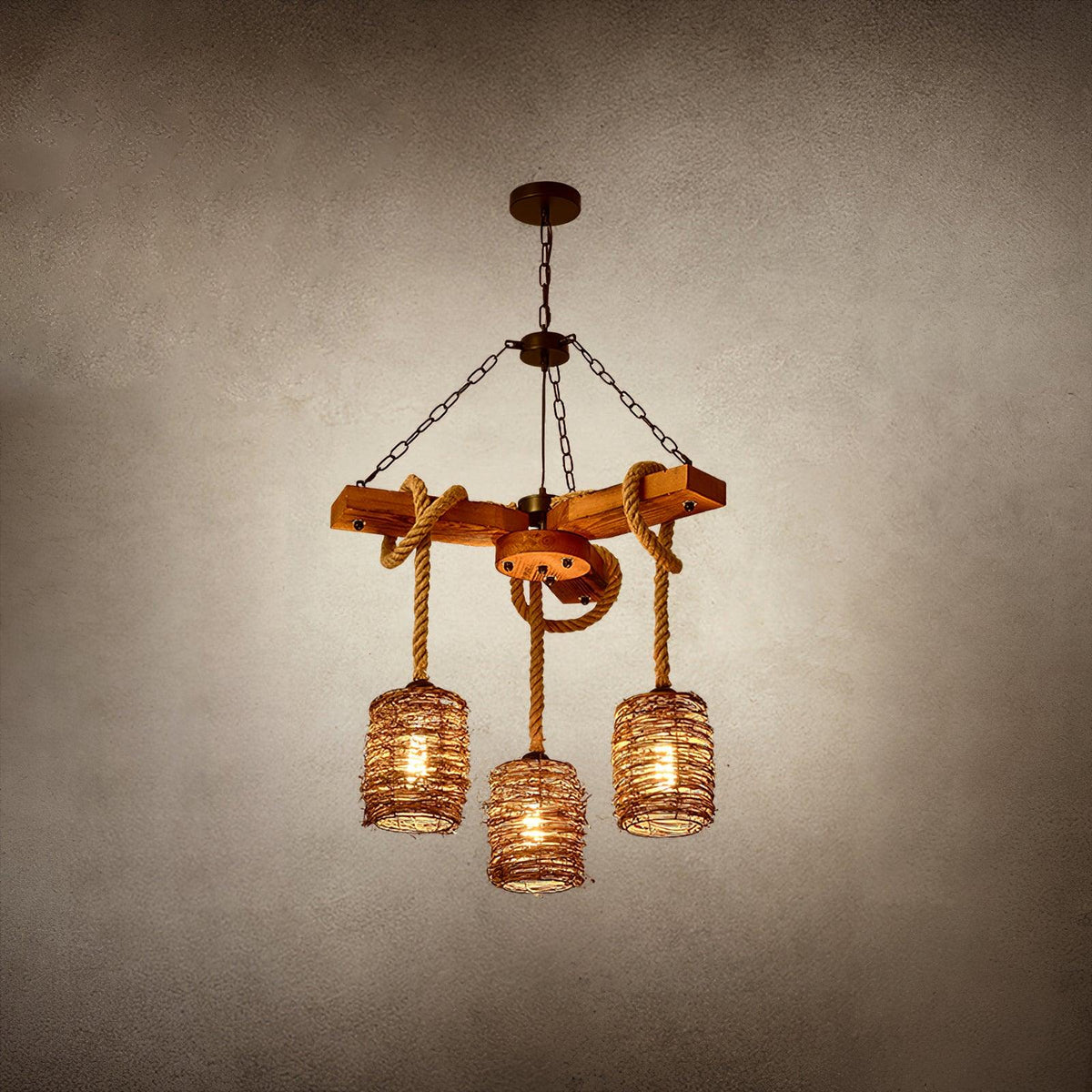 Orenva Rattan Chandelier-Moonnatur