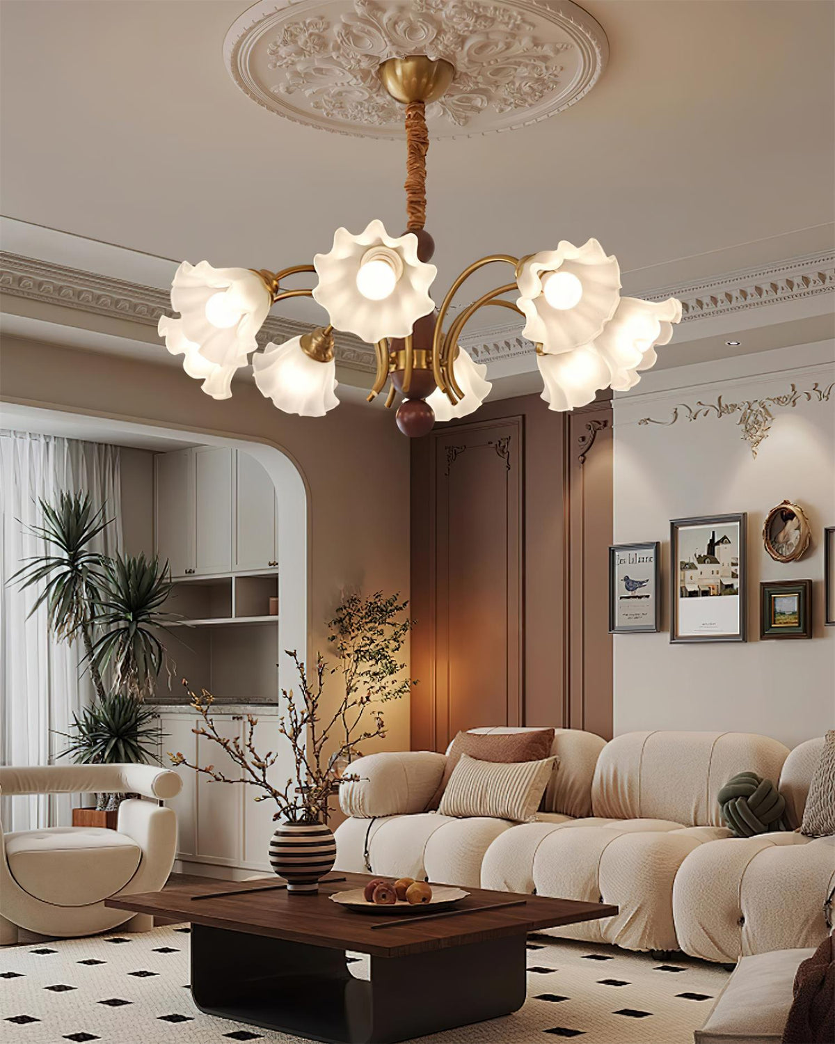 Garnelford Glass Chandelier-Moonnatur