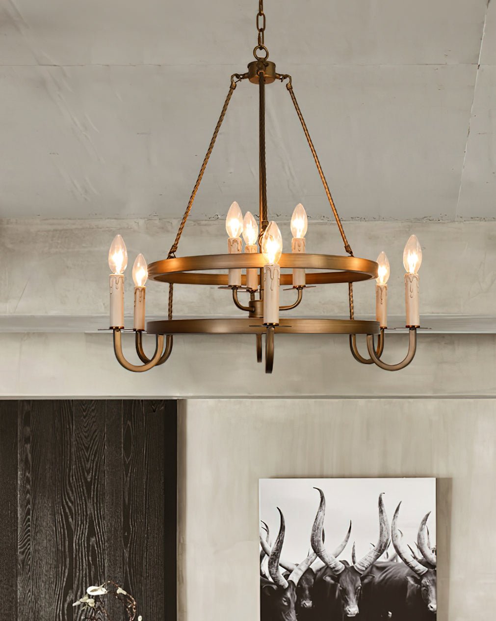Zelvenwyn Brass Chandelier-Moonnatur