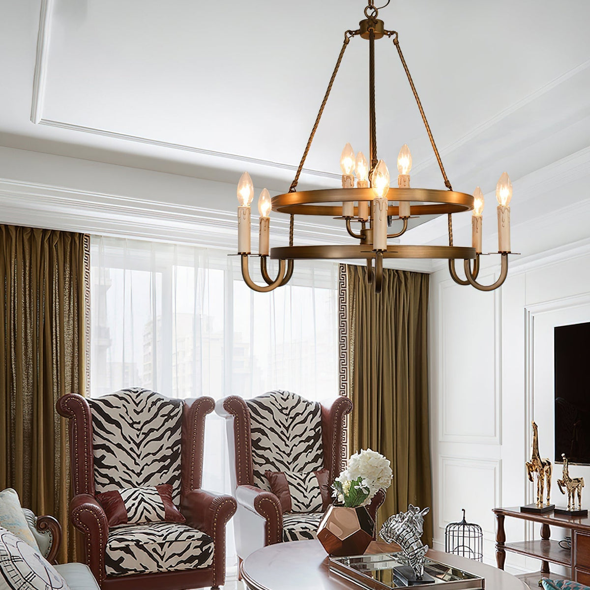Zelvenwyn Brass Chandelier-Moonnatur